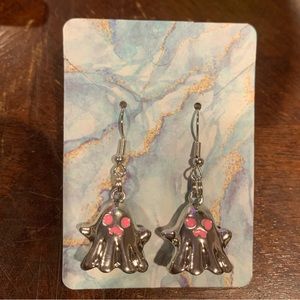 NEW HANDMADE SILVER GHOST EARRINGS